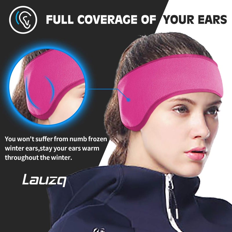 Lauzq Winter Fleece Ear Warmers Muffs Headband for Men Women Kids Ski Running Cycling - Image 3